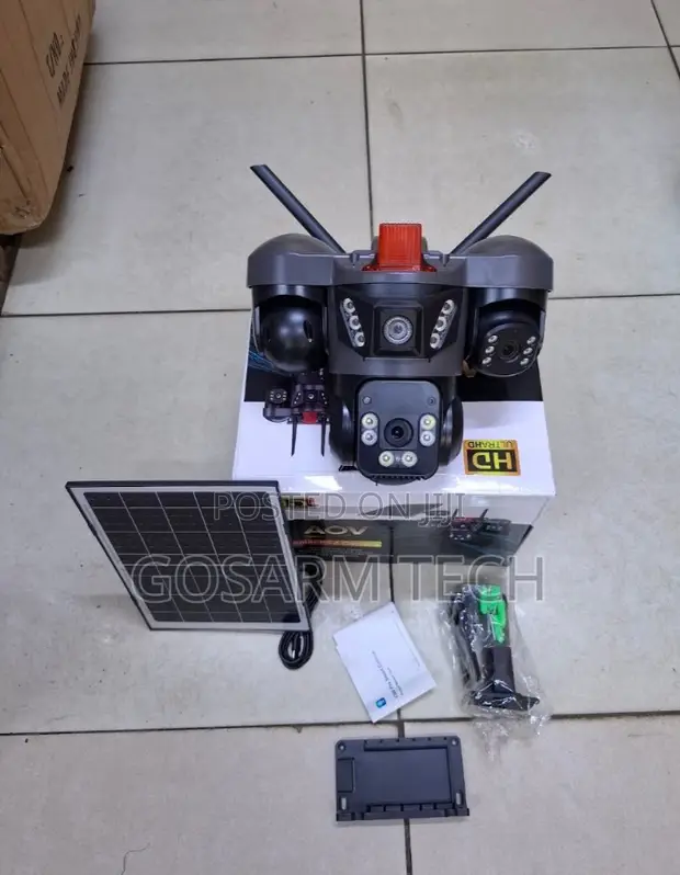 Triple Lens Solar PTZ Outdoor Camera with Auto Track (V380 App) - 1
