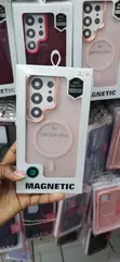 Kifaa cha Pink Chenye Sumaku na Fremu ya Kamera ya Rose-Gold kwa Samsung Galaxy S24 Ultra - 1