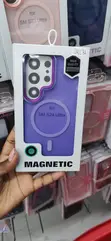 Purple Frosted Magnetic Case for Samsung Galaxy S24 Ultra - 1