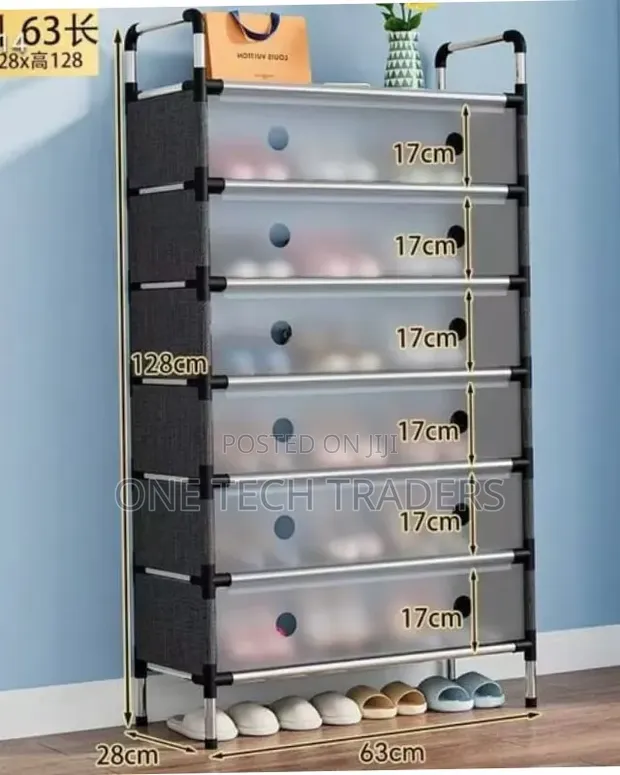 Enclosed 7-Tier Shoerack - 1