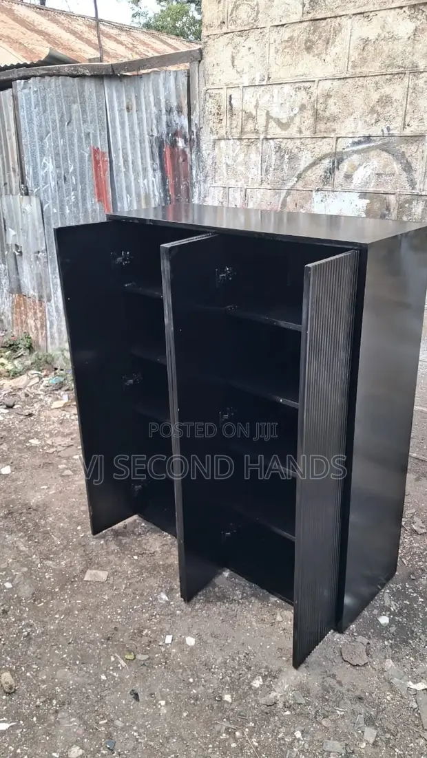 Black Wooden Shoe Rack - 1