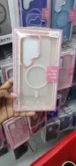 Pink Translucent MagSafe Case for Samsung Galaxy S22 Ultra - 1