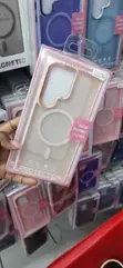 Pink Translucent MagSafe Case for Samsung Galaxy S22 Ultra - 2
