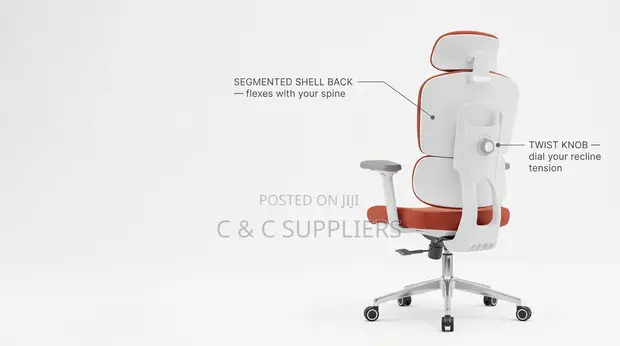 Executive Full Fabric Orange Study Chair - 1
