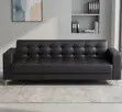 Durable 3 Seater Corner Couch - Black Leather - 1