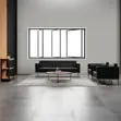 Durable 3 Seater Corner Couch - Black Leather - 4