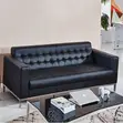 Durable 3 Seater Corner Couch - Black Leather - 5