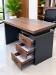 1.2m Office Premium Executive Table with 3 Storage Cabinets - 1