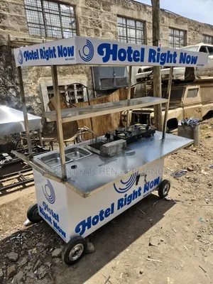 Mobile Food Cart ya Chuma cha Kutuliza yenye Branded - Kituo Kamili cha Kupikia