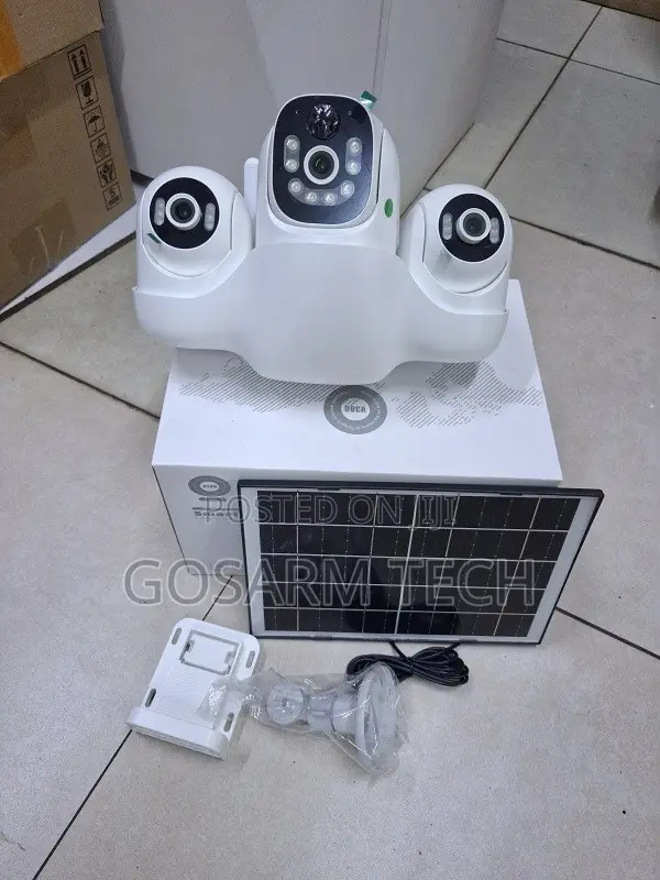 V380 WiFi Triple Lens Smart Solar PTZ Outdoor CCTV Camera - 1