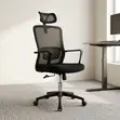 Kiti cha Dawati cha Wafanyakazi chenye Ergonomic na Mzunguko - Nyeusi - 1