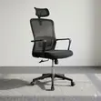 Kiti cha Dawati cha Wafanyakazi chenye Ergonomic na Mzunguko - Nyeusi - 2