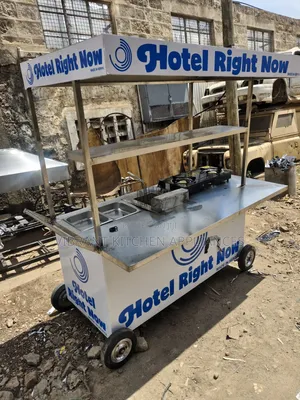 Branded Stainless Steel Food Cart with Fryer
