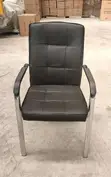 Bliss Leather Office Waiting Chair - Nyeusi - 4