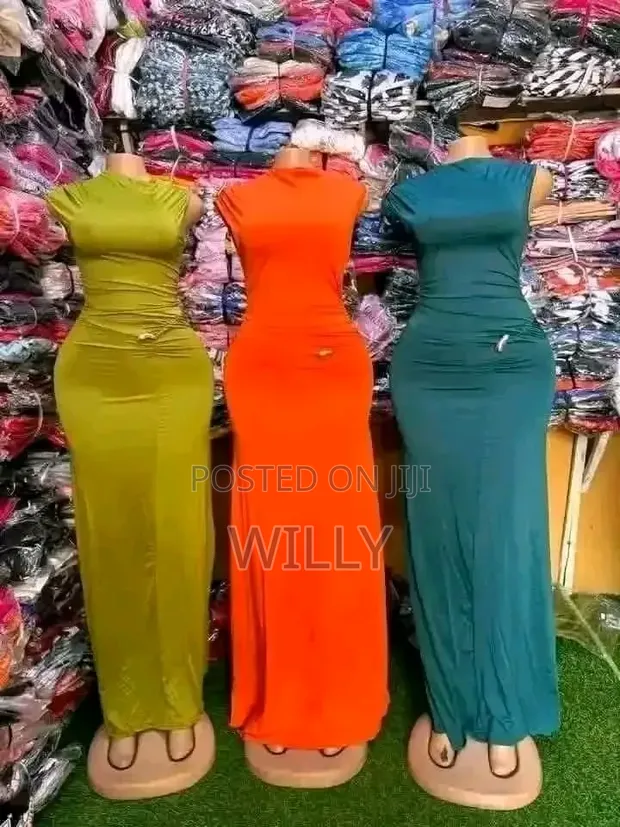 Clavis Fashion Hub Gauni la Pencil la Rangi ya Chungwa - 1