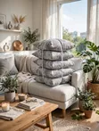 Set of 5 Quality Fibre Throw Pillows with Zipper - 5