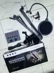 V8 Sound Card Condenser Microphone Kit for Podcast & Streaming - 1