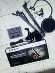 V8 Sound Card Condenser Microphone Kit for Podcast & Streaming - 2