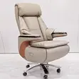 Kiti cha Ofisi cha Mtendaji Mkuu cha Mtindo - Ngozi ya Kahawia - 3