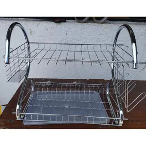 Nunix Metallic 2-Tier Dish Rack - Stainless Steel