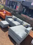 Sage Green L-Shape Couch - 1