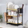 Heavy Duty 3-Tier Metallic Dish Rack - 2
