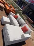 Cream Corduroy Six-Seater L-Seat Sofa - 2