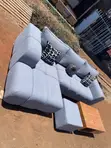 Sky Blue Contemporary Bubble L-Shaped Sofa - 2