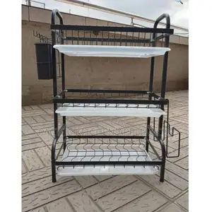 3-Layer Heavy-Duty Dish Rack ya Stainless Steel
