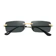 Green Lion Vallegio Rimless Sunglasses - Black/Gold - 1
