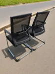 Office Mesh Visitor Chairs - Black Cantilever (Set of 2) - 2