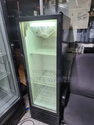 Black 3-Door Display Fridge