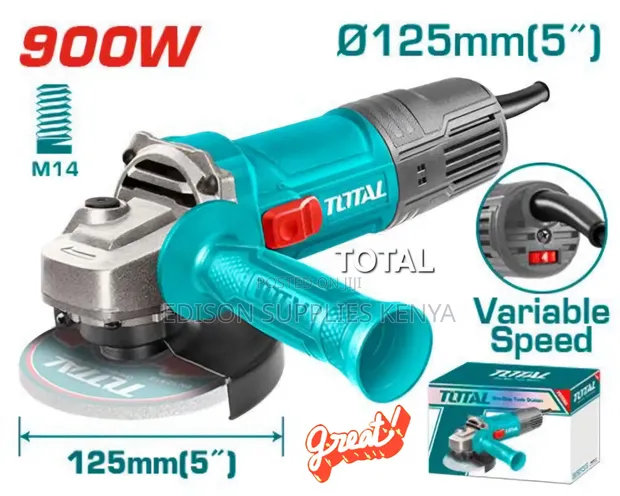 Total Angle Grinder 900W Variable Speed 5-Inch - 1