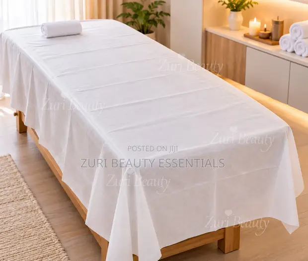 5pc Disposable Oil-Free Spa Bedsheet (Nyeupe) - 1