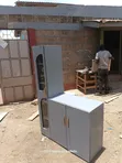 Kabati la Jikoni la Mbao la Kijivu Chenye Burner Juu - 3