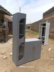 Kabati la Jikoni la Mbao la Kijivu Chenye Burner Juu - 4