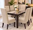 Egyptian Plush Damask Dining Chair Seat Covers | Large Fit - 1