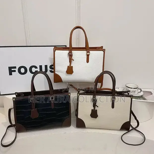Quality Leather Handbag - Black - 1