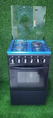 4-Burner Gas Cooker with Oven - Black - 1
