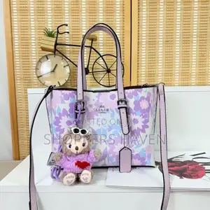 Mini Tote Bag - Blue Faux Leather