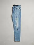 Men's Light Blue Distressed Jeans - 1