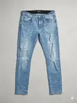 Men's Light Blue Distressed Jeans - 2