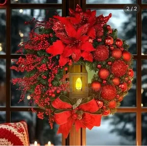 Krismasi Wreath yenye Taa (35cm)