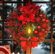 Krismasi Wreath yenye Taa (35cm) - 1