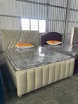 Mahogany King Bed Frame with Drawer - 1