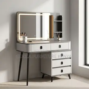 Dressing Table with LED Mirror - Gray