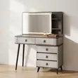 Dressing Table with LED Mirror - Gray - 2