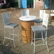 Custom Bar Drum Table with Laser Cut Powder Coated Chairs - 2