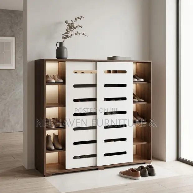 Modern Home Shoe Storage Cabinet - 8 Tiers - 1