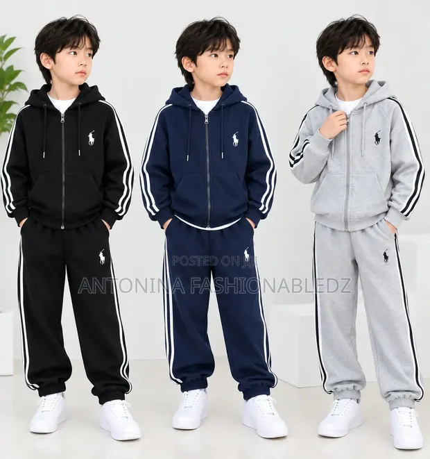 Set ya Tracksuit ya Pamba kwa Wavulana (Miaka 6-12) - 1